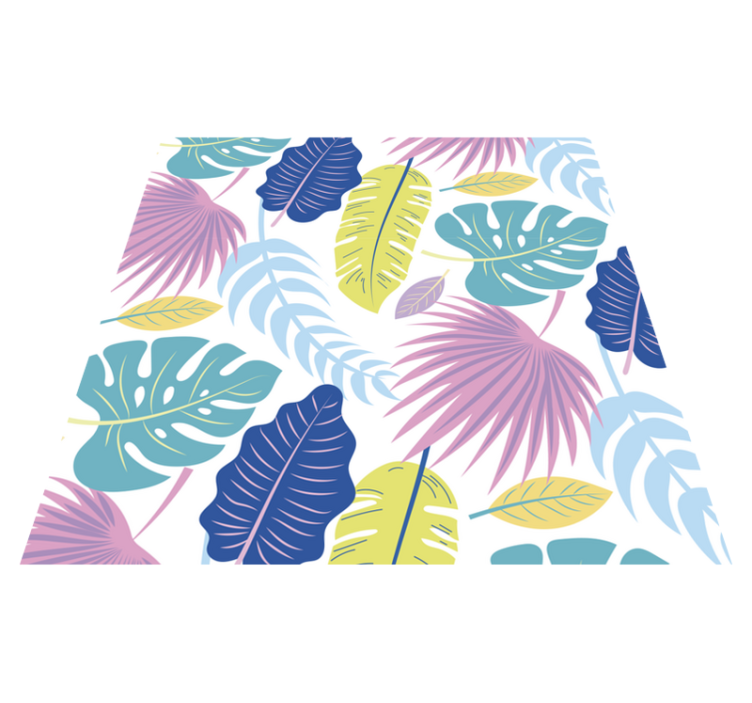 비닐 카펫 꽃과 식물 다채로운 잎 패턴 - TenStickers