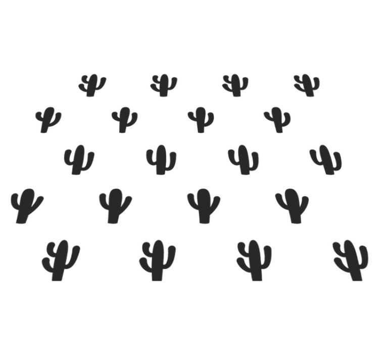 비닐 카펫 꽃과 식물 선인장 패턴 디자인 - TenStickers