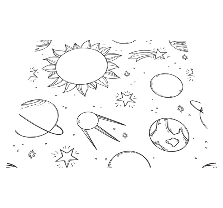 별이있는 비닐 카펫 아동용 우주 디자인 - TenStickers