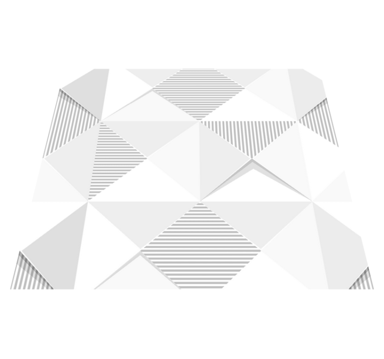 기하학적 효과 비닐 카펫 3d 화이트 사각형 - TenStickers