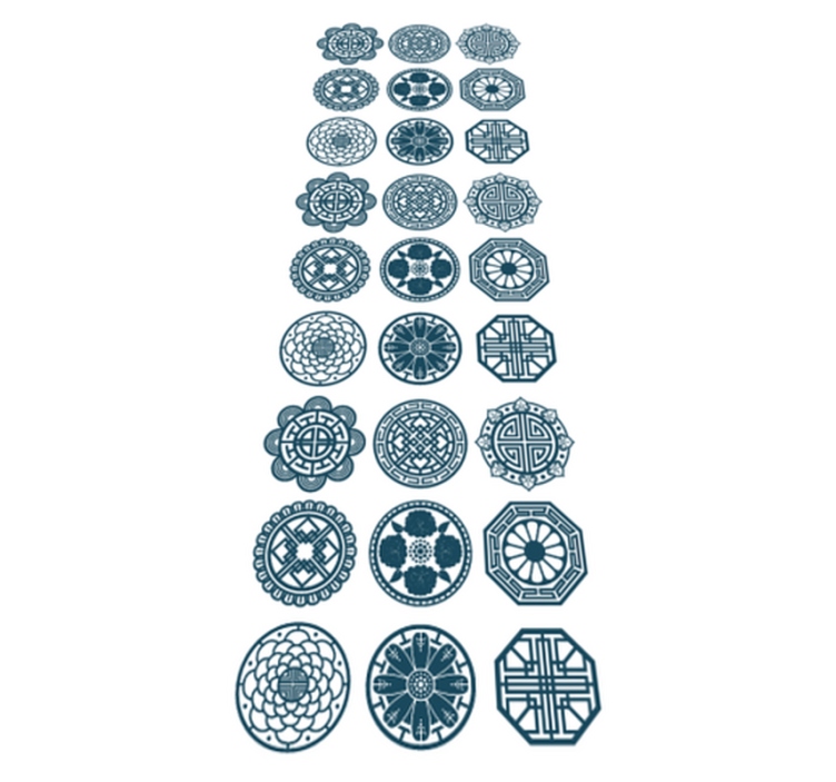 기하학적 효과 비닐 카펫 한국형 디자인 - TenStickers