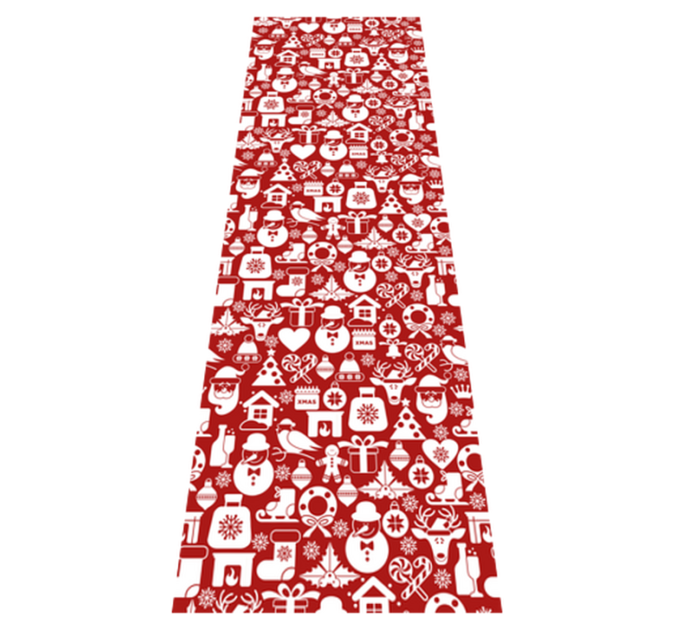 비닐 크리스마스 카펫 크리스마스 아이콘 빨간 배경 - TenStickers