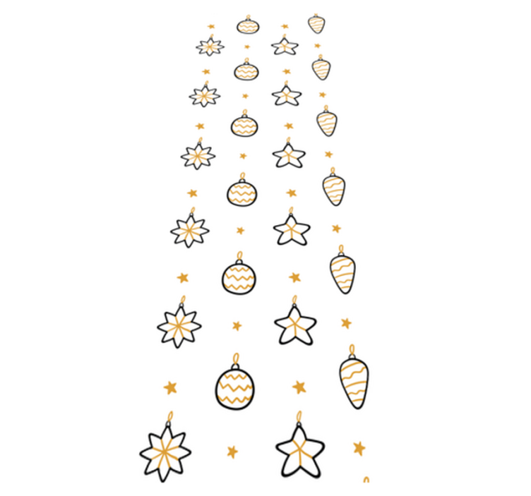 비닐 크리스마스 카펫 흰색 기하학적 별 패턴 - TenStickers