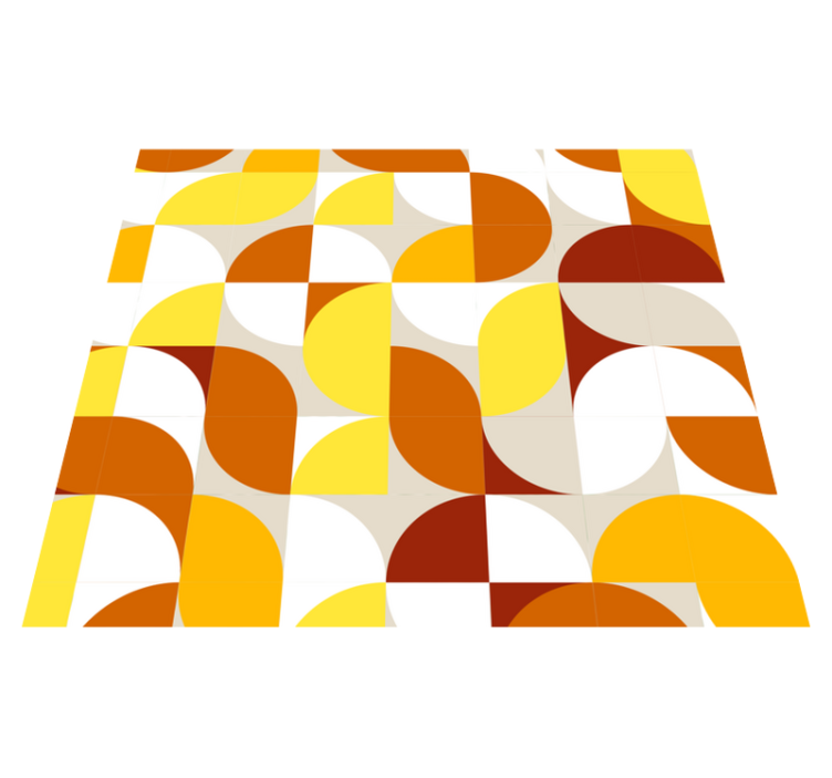 침실용 비닐 카펫 빈티지 스타일 오렌지와 노랑 - TenStickers