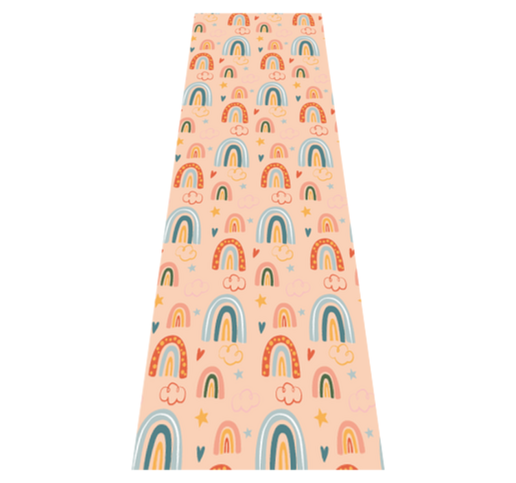 침실용 비닐 카펫 어린이 테마의 밝은 배경 무지개 패턴 - TenStickers