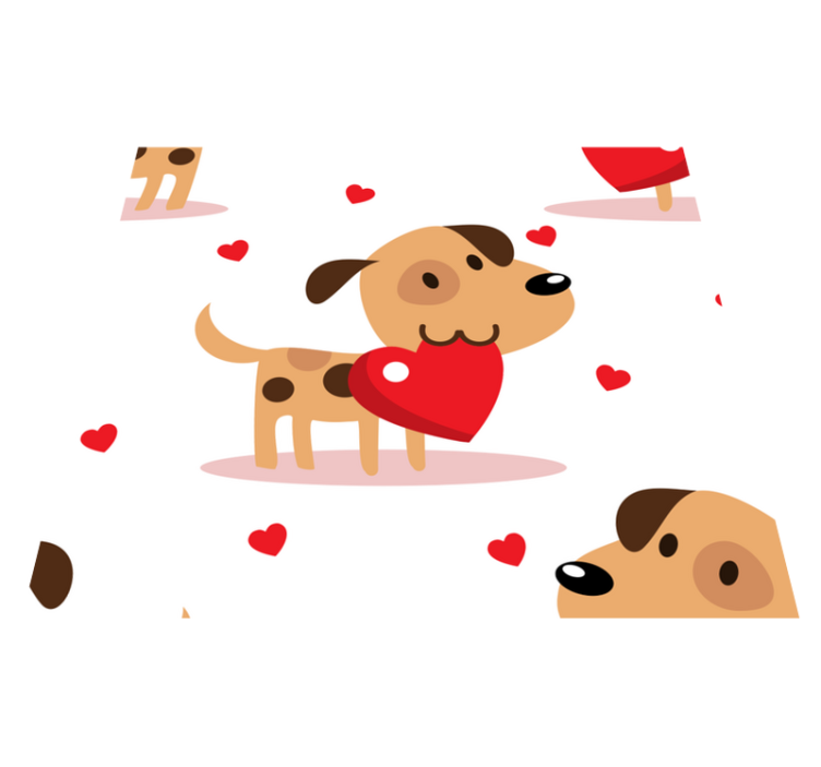 침실용 비닐 카펫 빨간 개들 - TenStickers