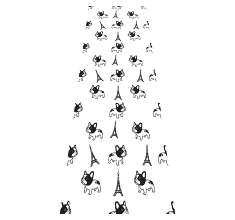 침실용 비닐 카펫 파리의 프렌치 불독 - TenStickers