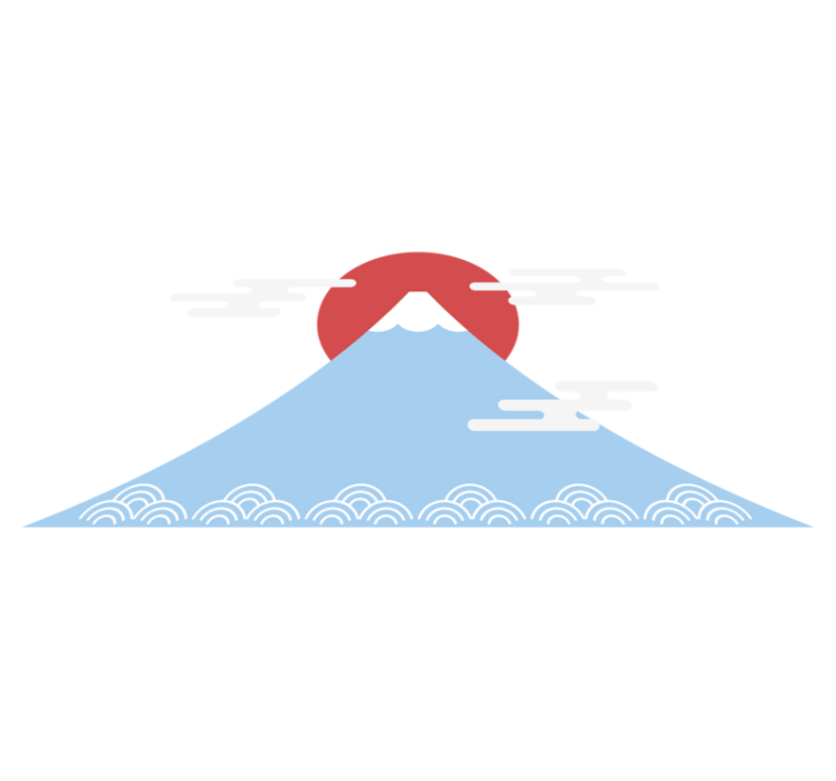 비닐 카펫 자연 아시아 스타일 산맥 - TenStickers