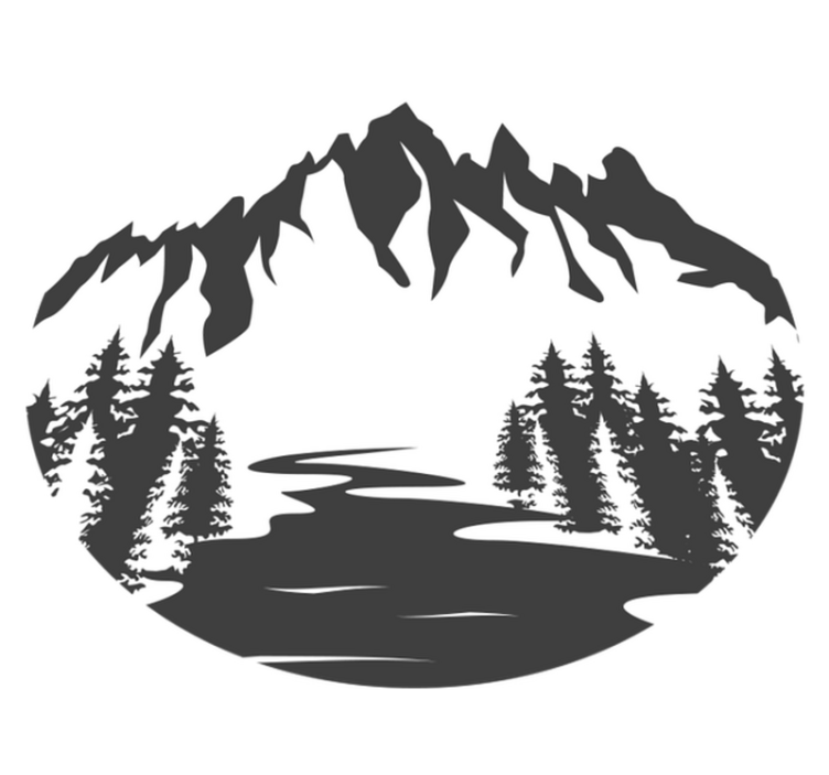 비닐 카펫 자연 산경치 실루엣 - TenStickers