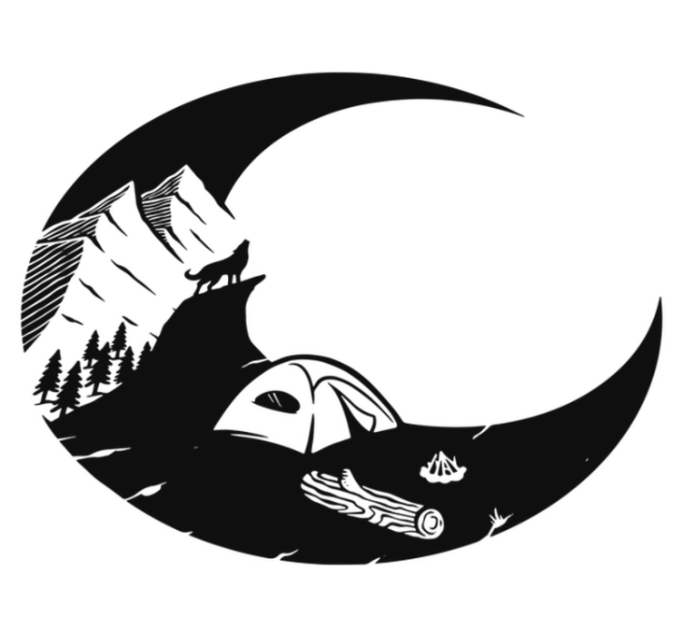 비닐 카펫 자연 산악 캠핑 장면 - TenStickers