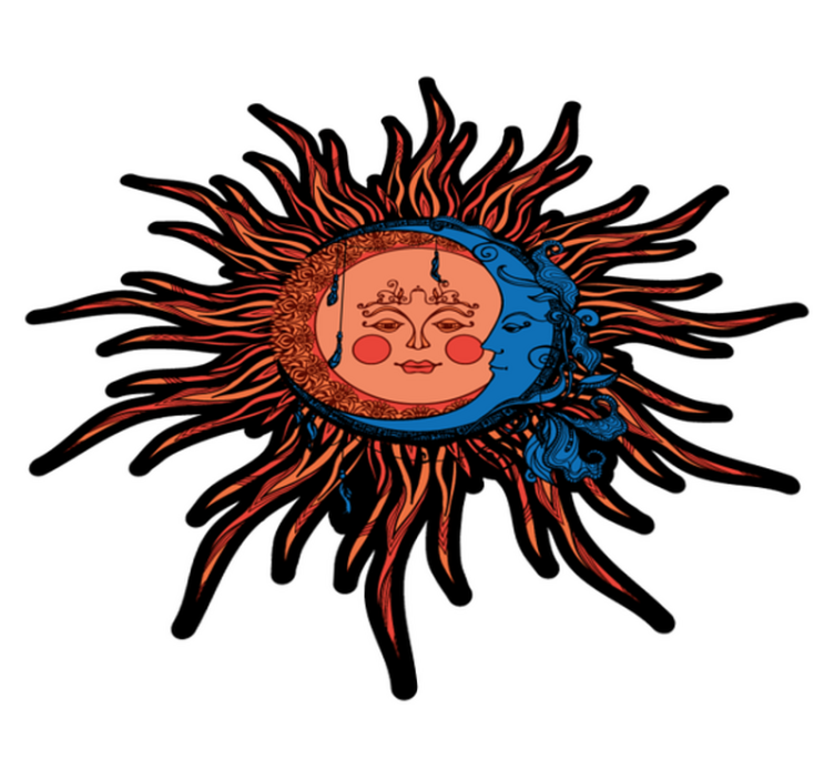 비닐 카펫 자연 천체 태양과 달 - TenStickers