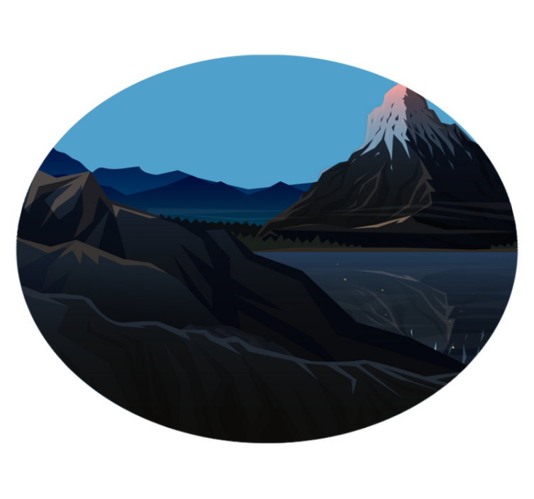 비닐 카펫 자연 산의 경치 보기 - TenStickers