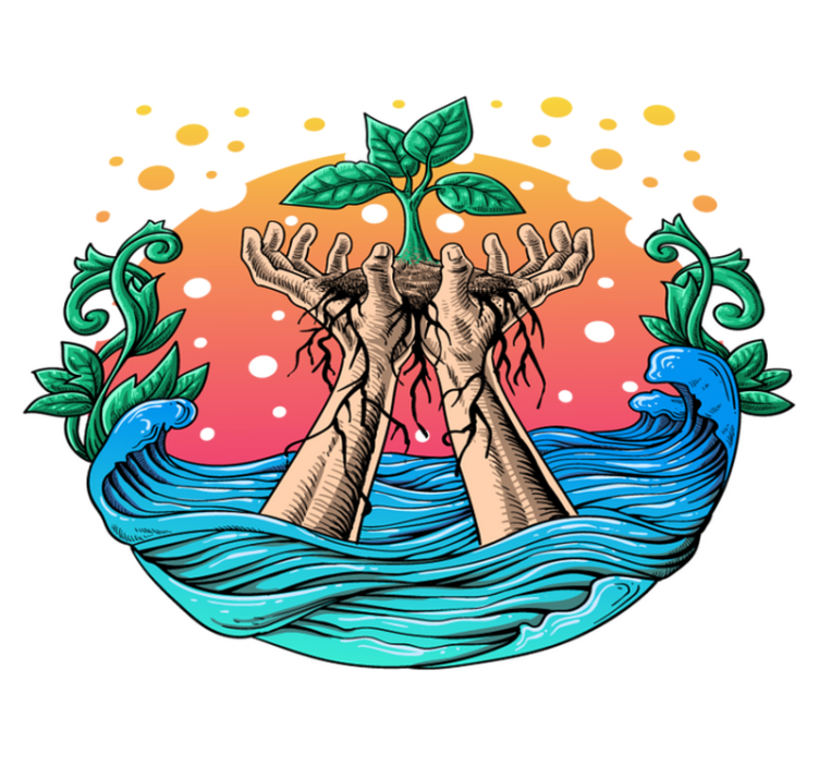 비닐 카펫 자연 손으로 기르는 자연 - TenStickers