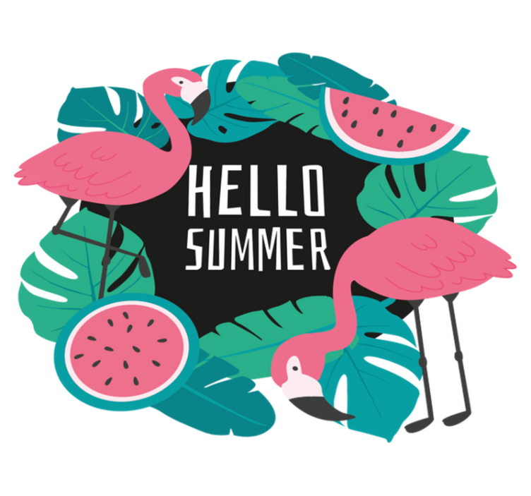 비닐 카펫 자연 열대 플라밍고 디자인 - TenStickers