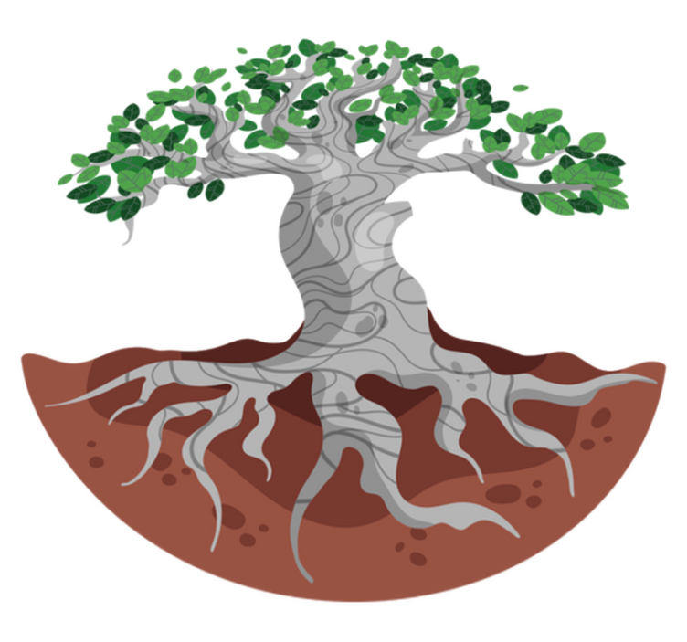 비닐 카펫 자연 스타일화된 나무 뿌리 - TenStickers