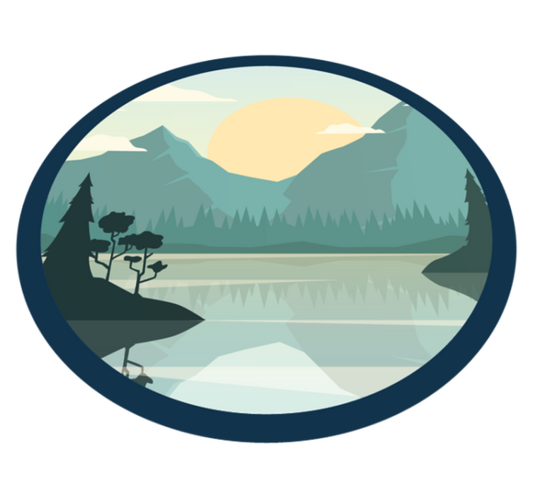 비닐 카펫 자연 고요한 산의 반영 - TenStickers