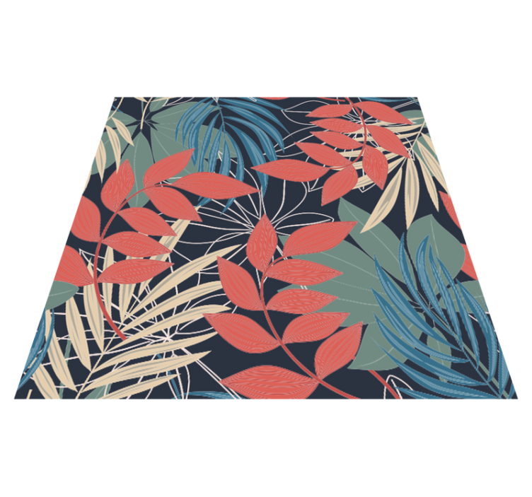 비닐 카펫 꽃과 식물 모던 우아한 동식물 패턴 - TenStickers