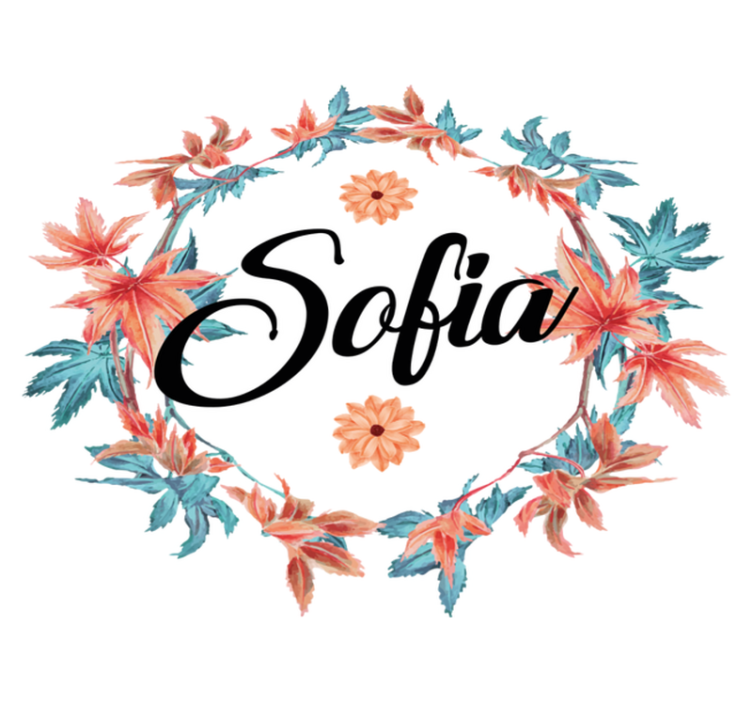 비닐 카펫 꽃과 식물 가을 꽃 왕관 이름 넣기 - TenStickers