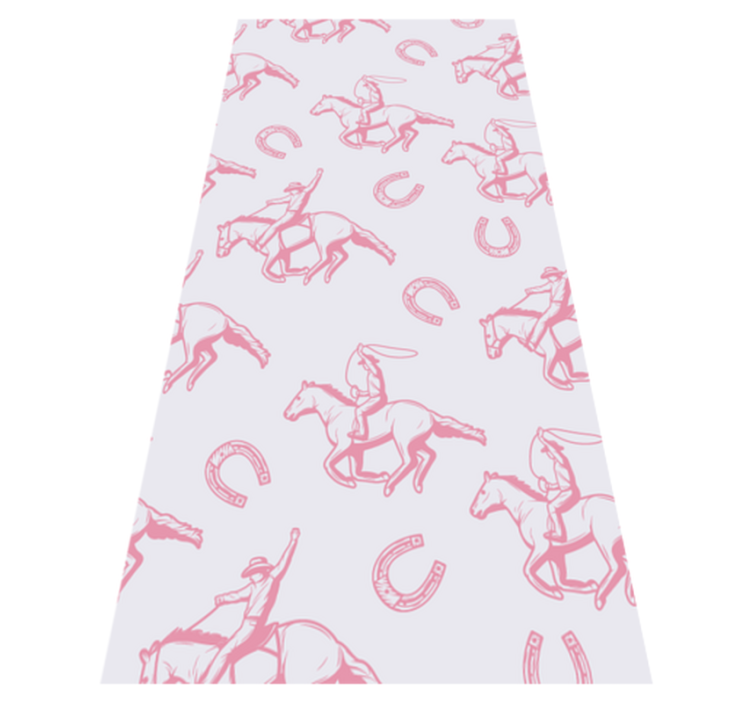 침실용 비닐 카펫 분홍색 카우보이 말 무늬 - TenStickers