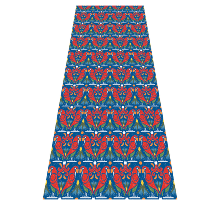 침실용 비닐 카펫 파란 배경의 꽃무늬 디자인 - TenStickers