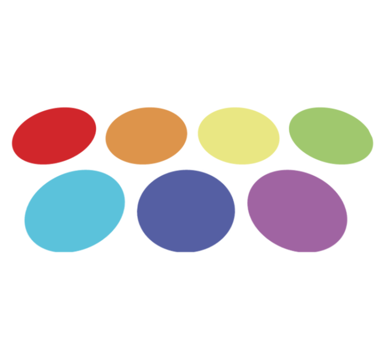 기하학적 효과 비닐 카펫 무지개 큰 점 - TenStickers