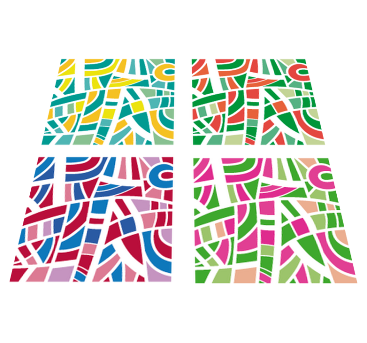 기하학적 효과 비닐 카펫 다채로운 타일 - TenStickers