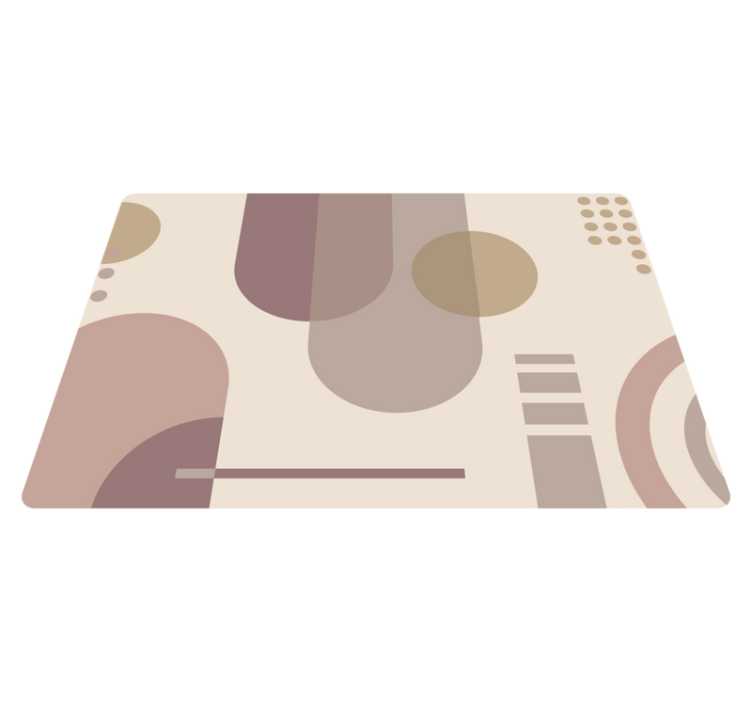 기하학적 효과 비닐 카펫 갈색 기하학적 현대 미술 - TenStickers