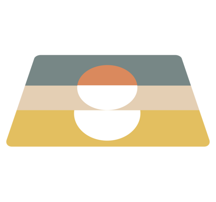 기하학적 효과 비닐 카펫 3줄 원형 깃발 추상 예술 - TenStickers