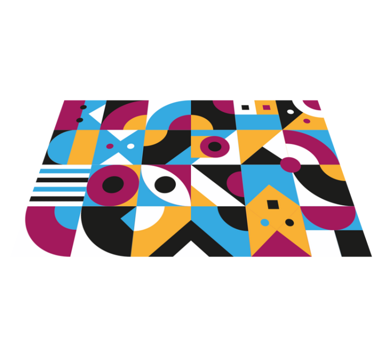 기하학적 효과 비닐 카펫 컬러 기하학적 모양 - TenStickers