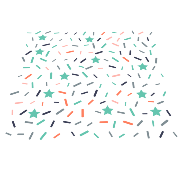 기하학적 효과 비닐 카펫 별과 뿌려진 반짝이 - TenStickers