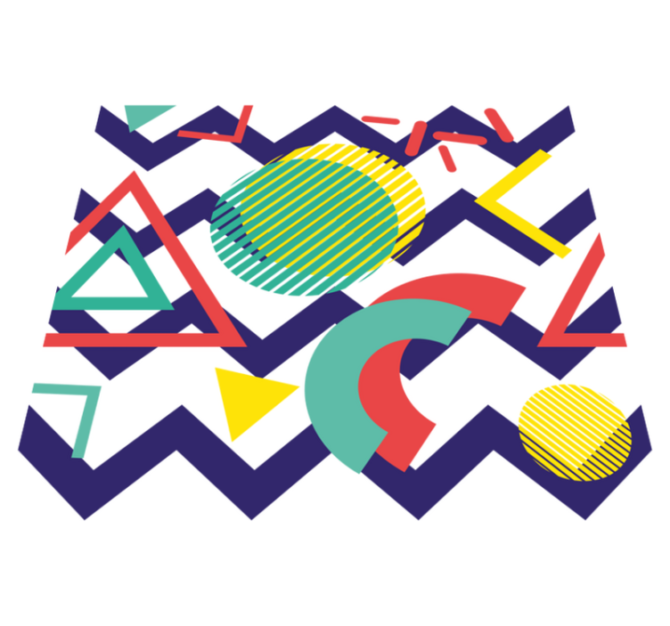 기하학적 효과 비닐 카펫 다채로운 패턴 - TenStickers