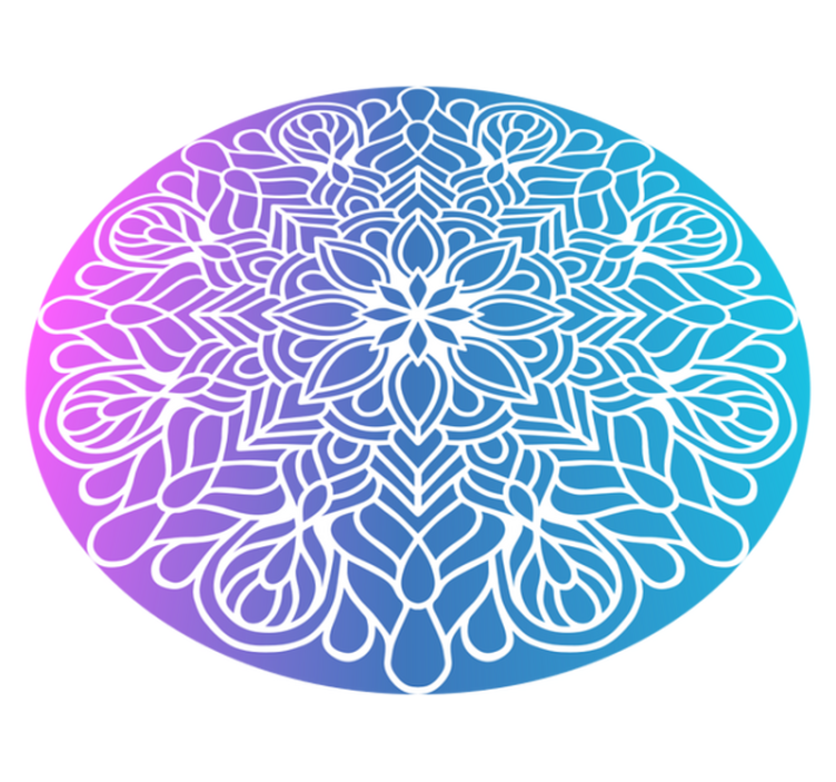 기하학적 효과 비닐 카펫 생동감 넘치는 원형 패턴 - TenStickers