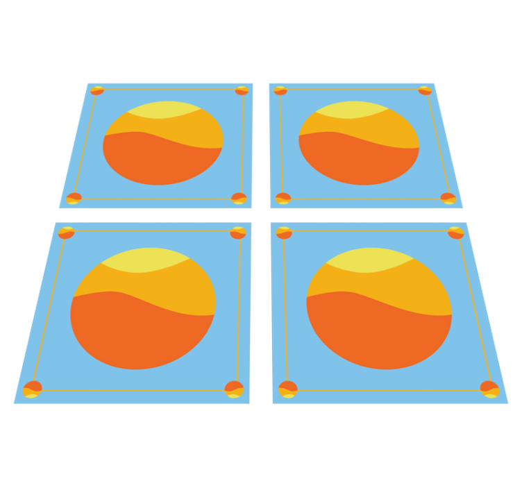 기하학적 효과 비닐 카펫 다채로운 기하학적 원 - TenStickers