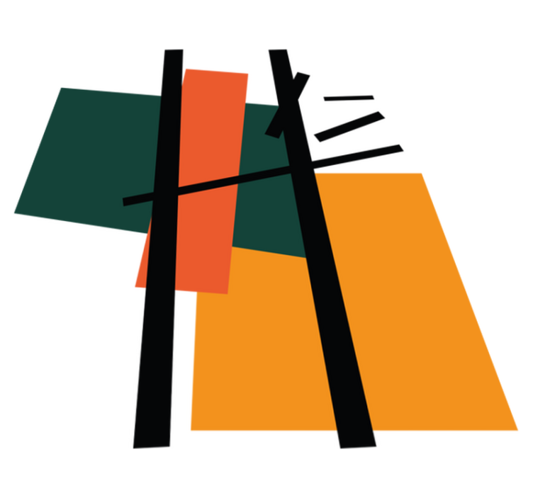 기하학적 효과 비닐 카펫 추상 색상 구역 - TenStickers