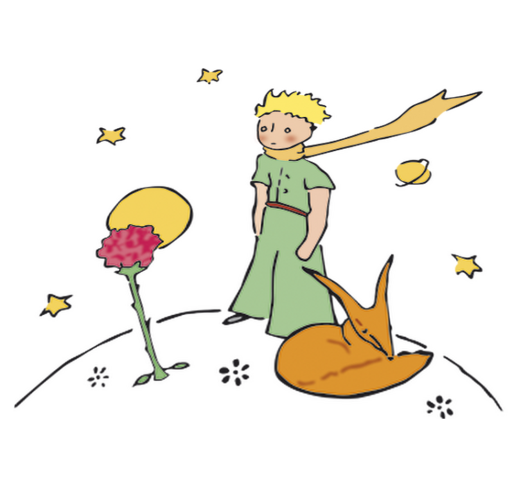 어린 이용 비닐 카펫 어린 왕자와 장미 디자인 - TenStickers