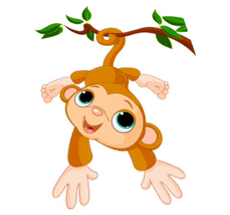 어린 이용 비닐 카펫 행복한 작은 원숭이 - TenStickers