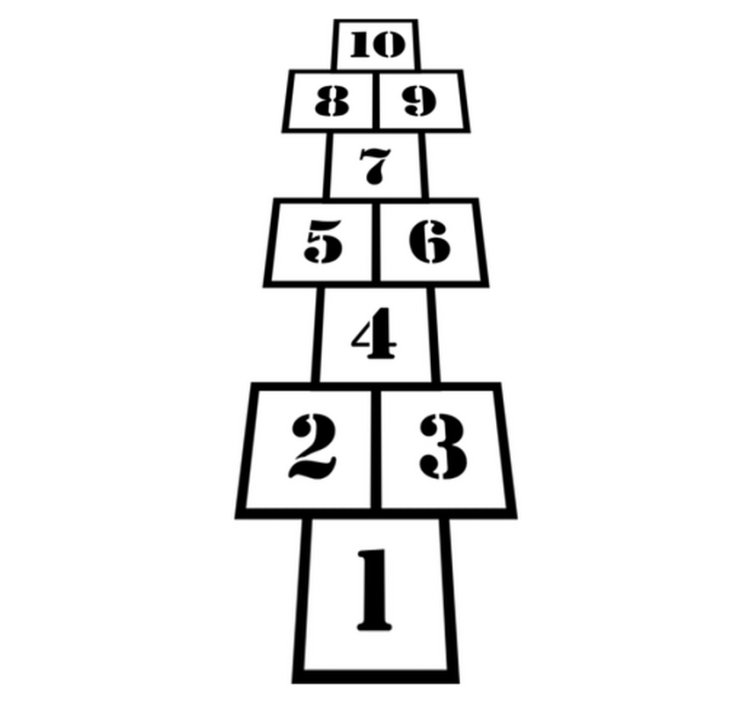 어린 이용 비닐 카펫 현대식 호핑 게임 - TenStickers