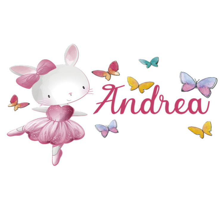 어린 이용 비닐 카펫 발레를 추는 소녀와 나비들 - TenStickers