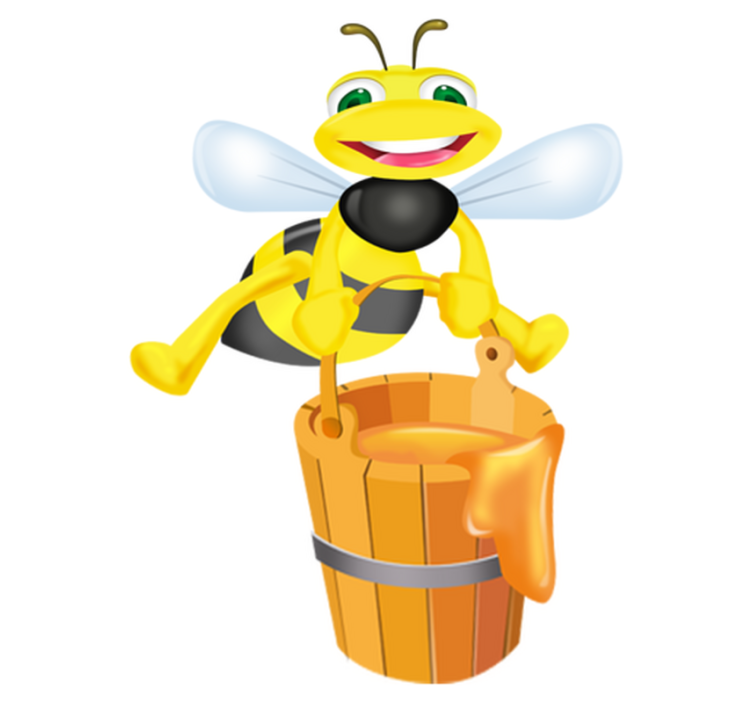 어린 이용 비닐 카펫 아기 벌과 꿀통 스티커 - TenStickers