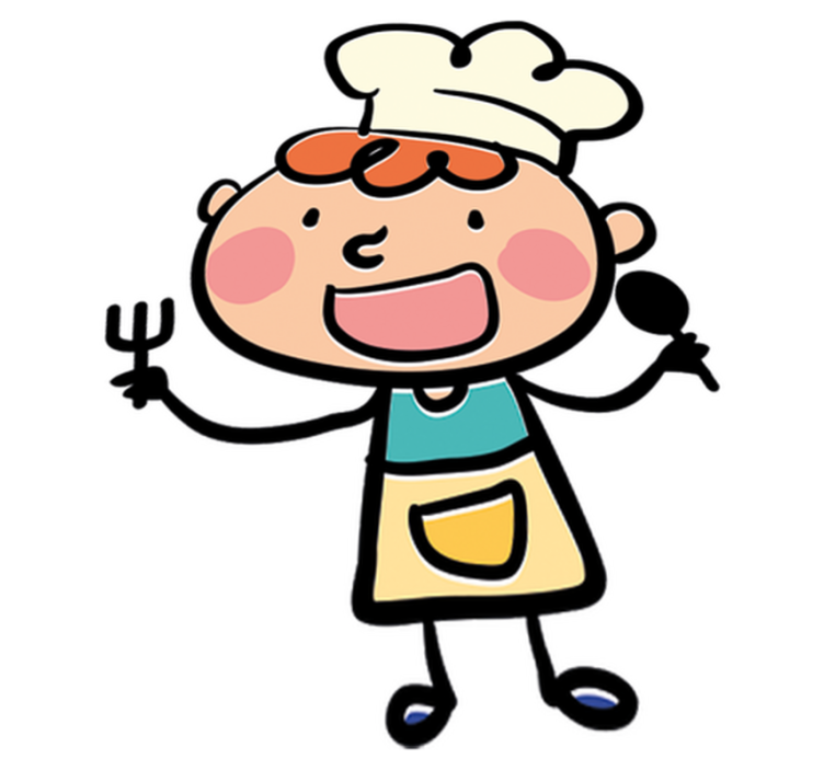 어린 이용 비닐 카펫 셰프와 포크 디자인 - TenStickers