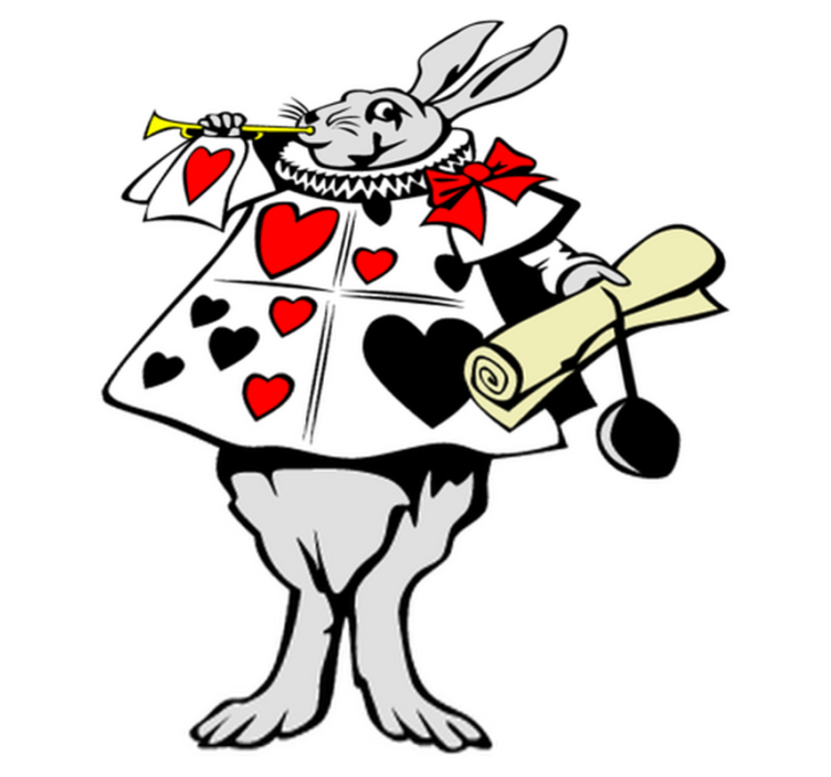 어린 이용 비닐 카펫 토끼와 나팔 앨리스 - TenStickers