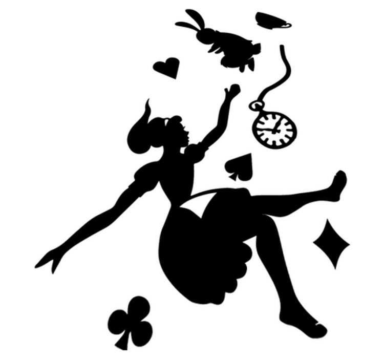 어린 이용 비닐 카펫 앨리스와 흰 토끼 - TenStickers