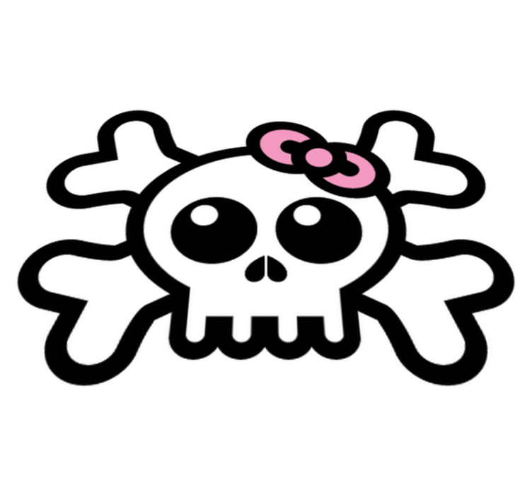 어린 이용 비닐 카펫 리본이 달린 해골 디자인 - TenStickers