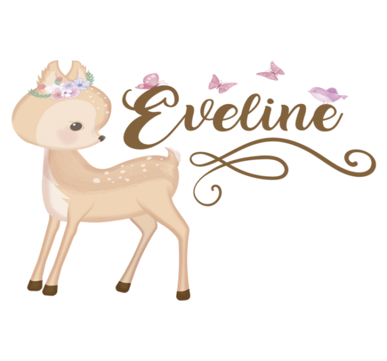 어린 이용 비닐 카펫 개인화된 사슴 스티커 - TenStickers