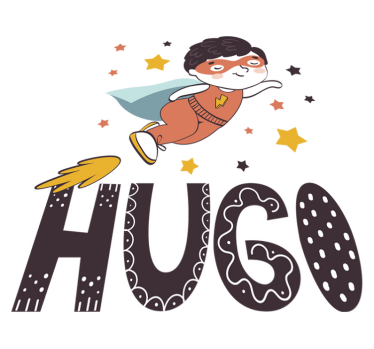 어린 이용 비닐 카펫 개인화 가능한 슈퍼히어로 이름 - TenStickers