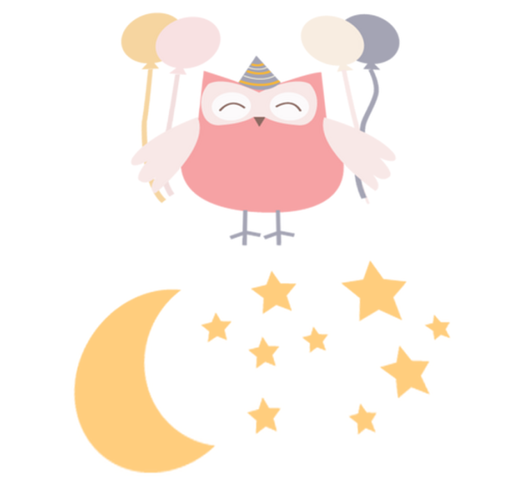 어린 이용 비닐 카펫 파티하는 올빼미 - TenStickers