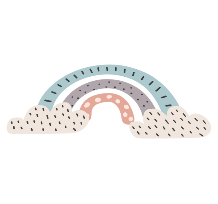 어린 이용 비닐 카펫 삼색 북유럽 무지개 - TenStickers