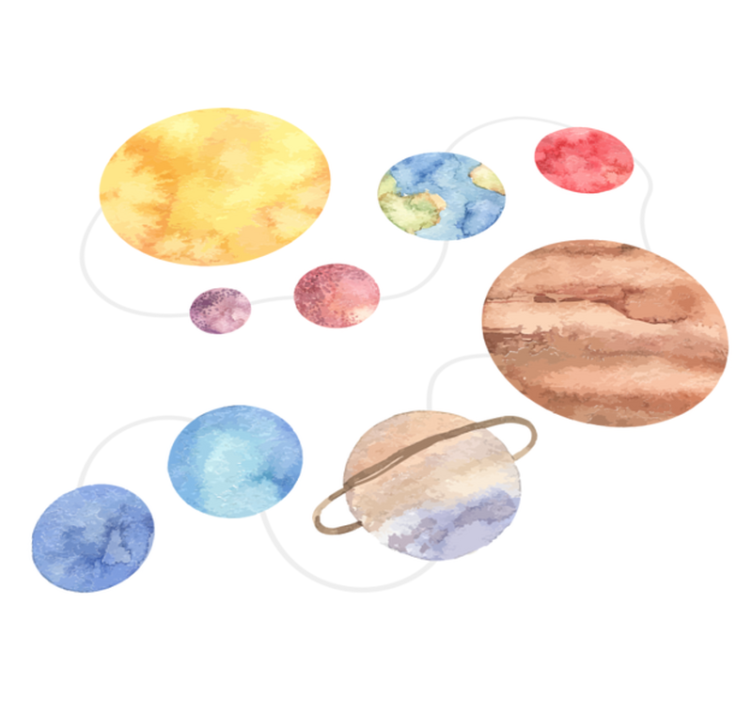 어린 이용 비닐 카펫 태양계 지도 - TenStickers