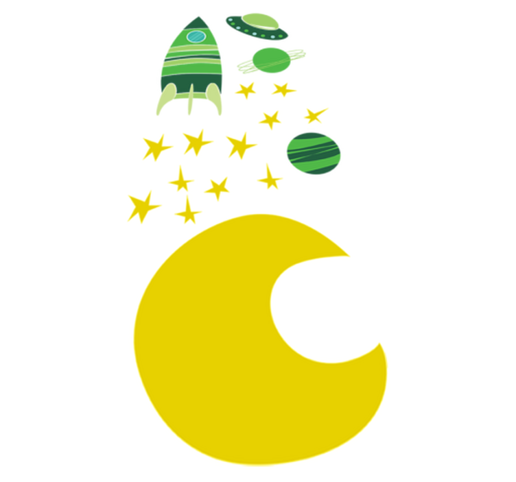 어린 이용 비닐 카펫 우주 스티커 그린 톤 - TenStickers