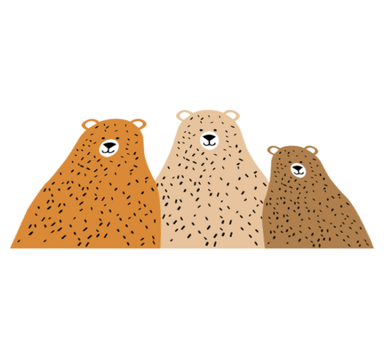 어린 이용 비닐 카펫 세 마리 곰 친구들 - TenStickers